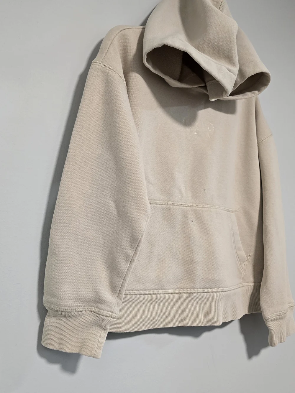 GAP Kids Hooded Pullover Sweatshirt Beige with Minor Flaw.